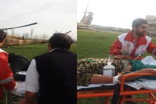 نجات دو موتور سوار از مرگ با کمک اورژانس هوایی در هرسین