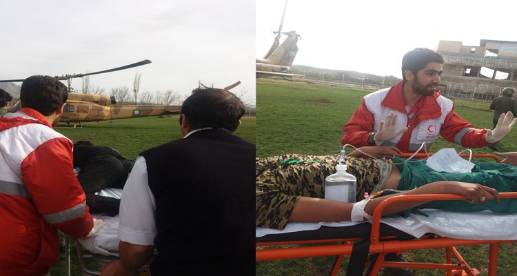 نجات دو موتور سوار از مرگ با کمک اورژانس هوایی در هرسین