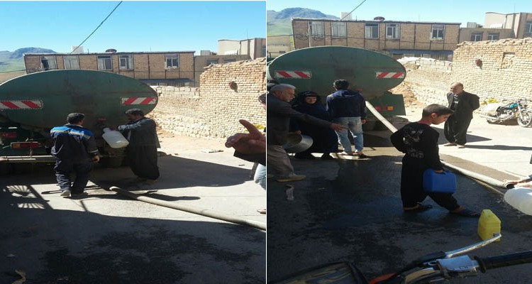 تصاویری از توزیع آب شرب در مناطق مختلف شهرستان هرسین/مردم همچنان مشکل آب شرب دارند