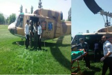 نجات مادر باردار و یک مصدوم تصادفی با اورژانس هوایی در هرسین