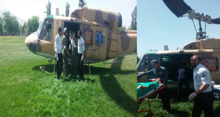 نجات مادر باردار و یک مصدوم تصادفی با اورژانس هوایی در هرسین