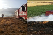 مهار آتش سوزی در 10 هكتار از اراضی كشاورزی شهرستان هرسین