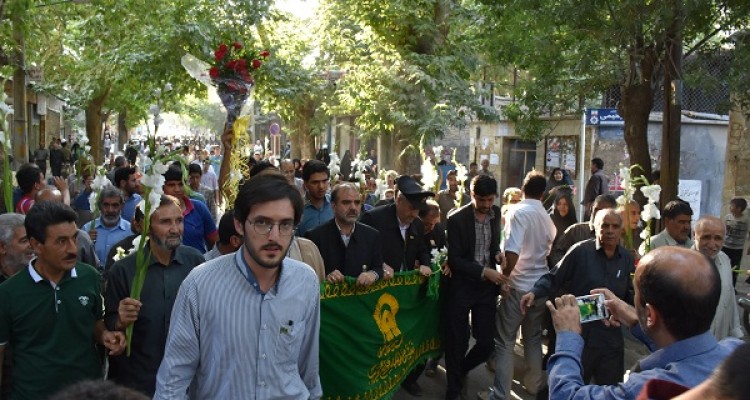 عکس/ مراسم استقبال از کاروان زیر سایه خورشید در هرسین