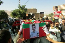 پیکر مطهر شهید امین رضایی در هرسین تشییع و به خاک سپرده شد+ فیلم و عکس