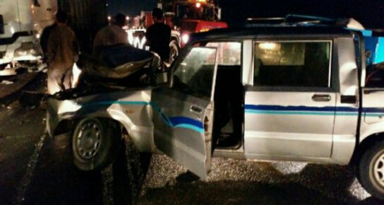 مصدومیت دو نفر در تصادف خودروی مزدا با خاوردر محور هرسین _پلیسراه