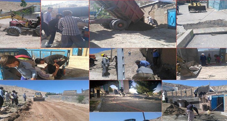 جهاد پاسداران و بسیجیان برای محرومیت زدایی از یک محله در هرسین + فیلم و عکس