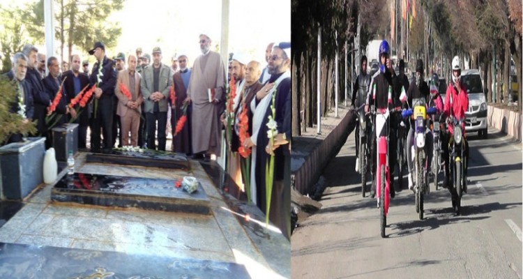 برگزاری رژه موتور سواری و عطر افشانی و گلباران مزار شهدا در هرسین+ تصویر