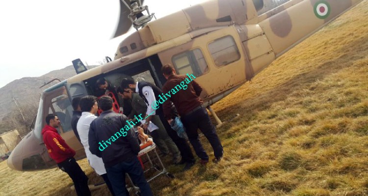 اعزام بیمار قلبی با بالگرد توسط فوریت های پزشکی در هرسین+تصویر