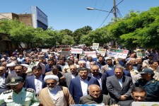 حضور پرشور مردم در راهپیمایی روز جهانی قدس در هرسین/ نه به معامله قرن