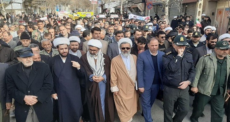 گزارش تصویری// مراسم گرامیداشت سالروز حماسه نهم دی در  دارالمومنین هرسین برگزار شد