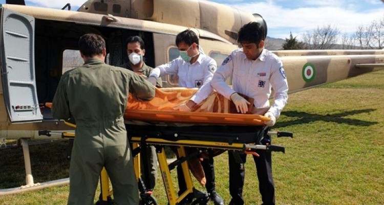 اعزام بیمار با اورژانس هوایی در هرسین