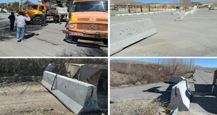 تمام راههای فرعی شهر هرسين مسدود شد/ فقط یک ورودی و خروجی  