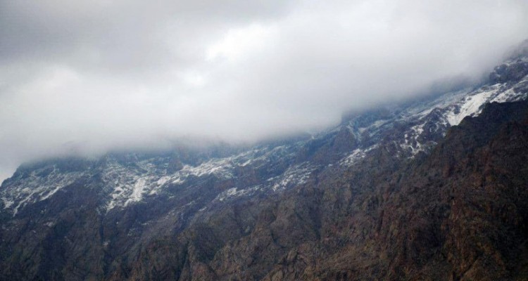 تصویری از بارش برف در ارتفاعات هرسین