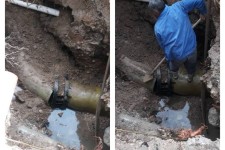 شکستگی خط انتقال آب مخزن میانی شهر هرسین