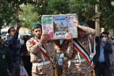 مراسم تشییع و خاکسپاری شهید مدافع امنیت شهید عبدالرضا اسدی در هرسین برگزار شد+تصویر