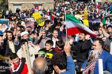 خروش مردم هرسین در روز 13آبان و استکبار ستیزی/ تجدید پیمان دیار مومنان با انقلاب و رهبری