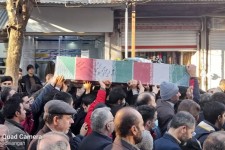 تشییع پیکرشهید گمنام دوران دفاع مقدس بر دستان مردم ولایتمدار هرسین