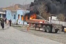 آتش‌سوزی ساختمان پمپ بنزین تمرگ شهرستان هرسین