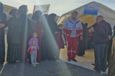 مانور امدادی هلال‌احمر در مناطق محروم هرسین