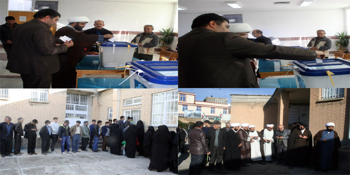 گزارش تصویری از حضور پر شور مردم هرسین در انتخابات