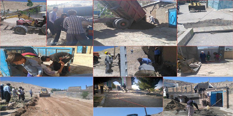 جهاد پاسداران و بسیجیان برای محرومیت زدایی از یک محله در هرسین + فیلم و عکس