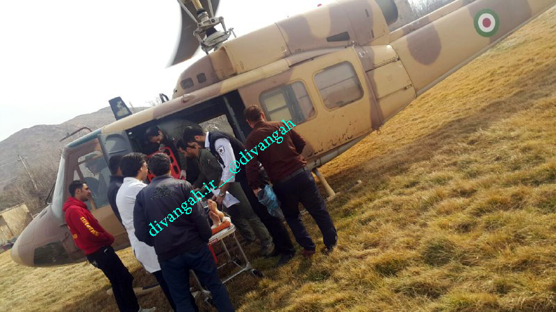 اعزام بیمار قلبی با بالگرد توسط فوریت های پزشکی در هرسین+تصویر