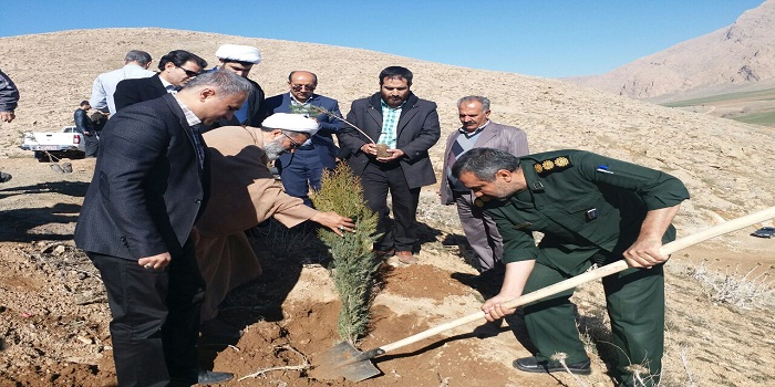 مزار شهدای گمنام هرسین درختکاری شد