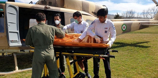 اعزام بیمار با اورژانس هوایی در هرسین