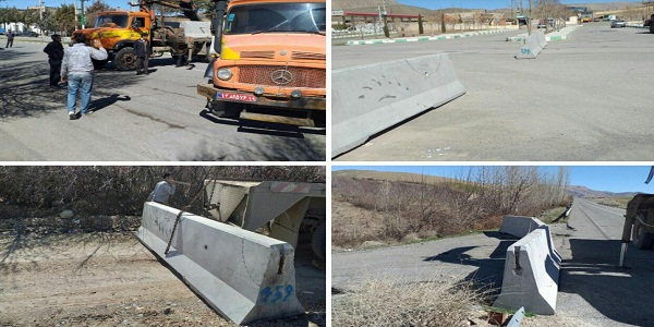 تمام راههای فرعی شهر هرسين مسدود شد/ فقط یک ورودی و خروجی  