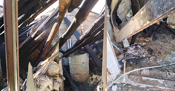 آتش سوزی انبار علوفه در روستای میدان(میان) در هرسین آتش سوزی انبار علوفه در روستای میدان(میان) در هرسین