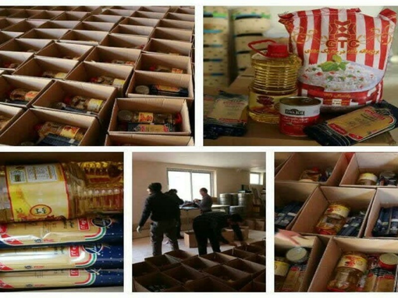 توزیع بسته های معیشتی توسط گروه های جهادی بسیج در هرسین