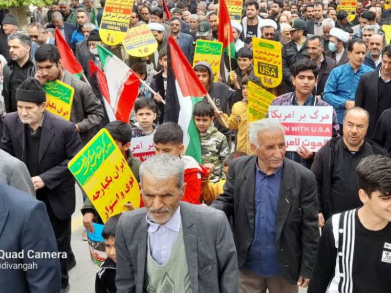 شکوه حضور مردم حماسه‌ساز هرسین در حمایت از قدس+فیلم و عکس