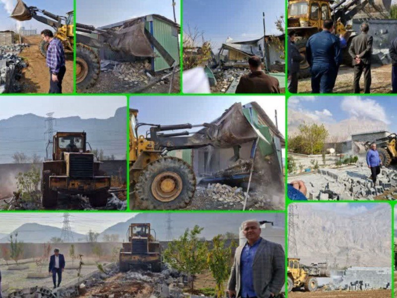 تخریب ۹ مورد ساخت و ساز غیرمجاز در بیستون تخریب ۹ مورد ساخت و ساز غیرمجاز در بیستون